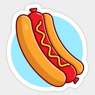 Hotdog Cartoon Vector Icon Illustration (6) Sticker